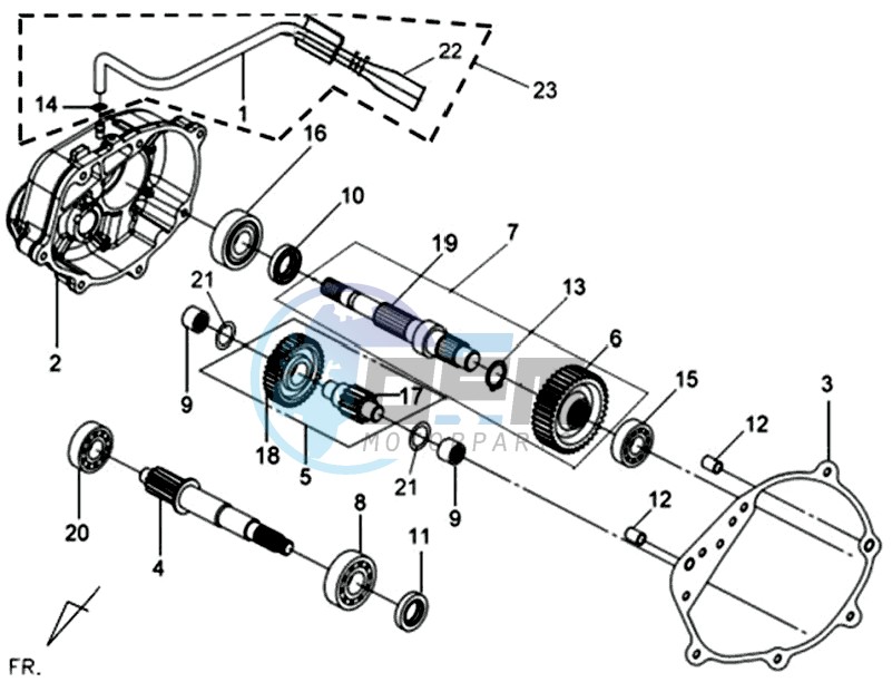 CRANKCASE - DRIVE SHAFT