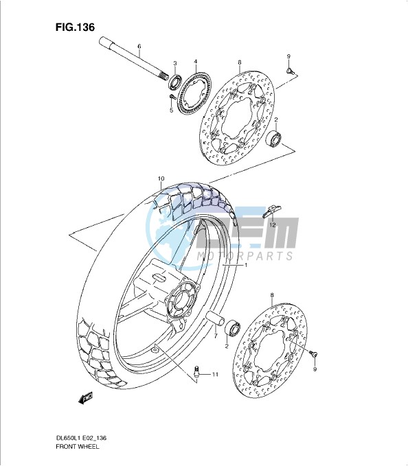 FRONT WHEEL (DL650AL1 E2)