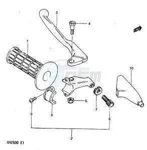 RM250 (Z-D) drawing LEFT HANDLE GRIP