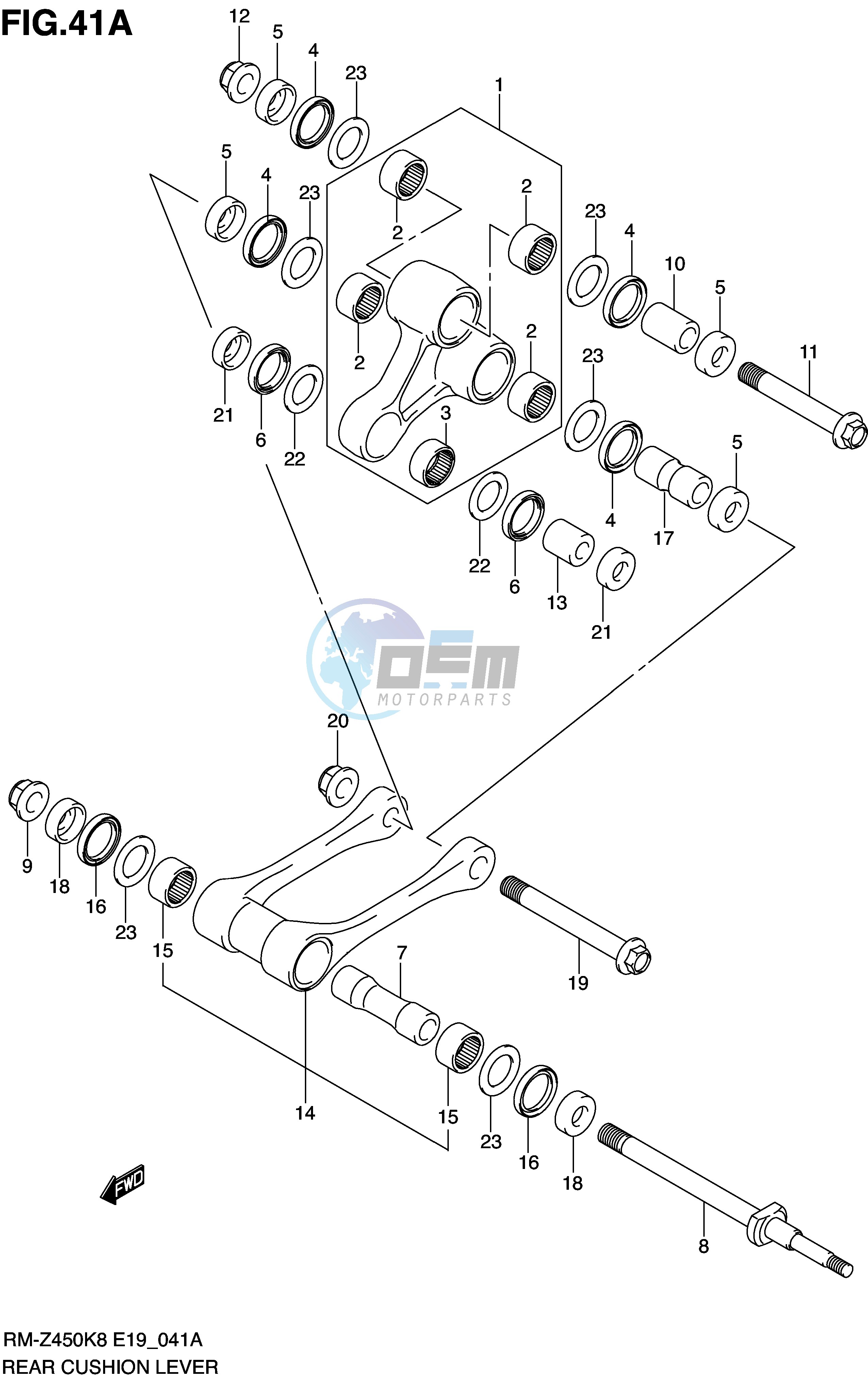 REAR CUSHION LEVER (RM-Z450L0 L1)