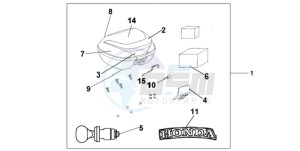 CBF1000SA France - (F / ABS CMF) drawing TOP BOX 35 L NH-A48M