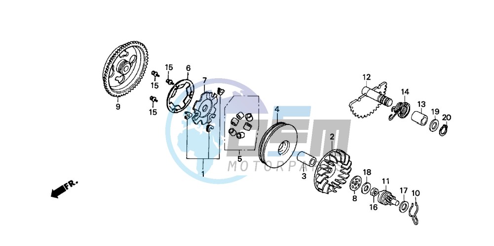 DRIVE FACE/ KICK STARTER SPINDLE