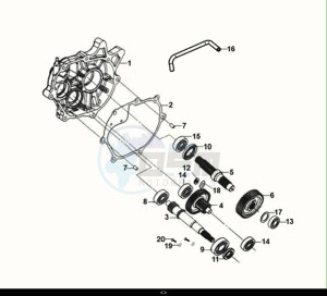 FIDDLE IV 125 LC ABS (XG12WW-EU) (M0) drawing MISSION CASE-DRIVE SHAFT