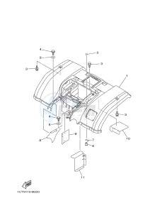 YFM450FWAD YFM450PE GRIZZLY 450 EPS (2LC2 2LC3 2LC4) drawing REAR FENDER