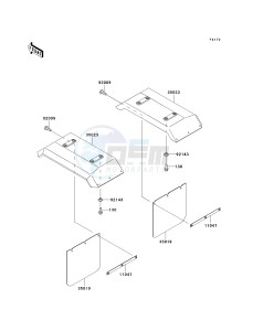 KAF 300 C [MULE 550] (C1-C5) [MULE 550] drawing REAR FENDER-- S- -