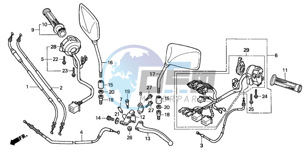 HANDLE LEVER/SWITCH/ CABLE (CB600F3/4/5/6)