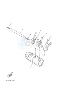 MT125 MT-125 (5D7C) drawing SHIFT CAM & FORK