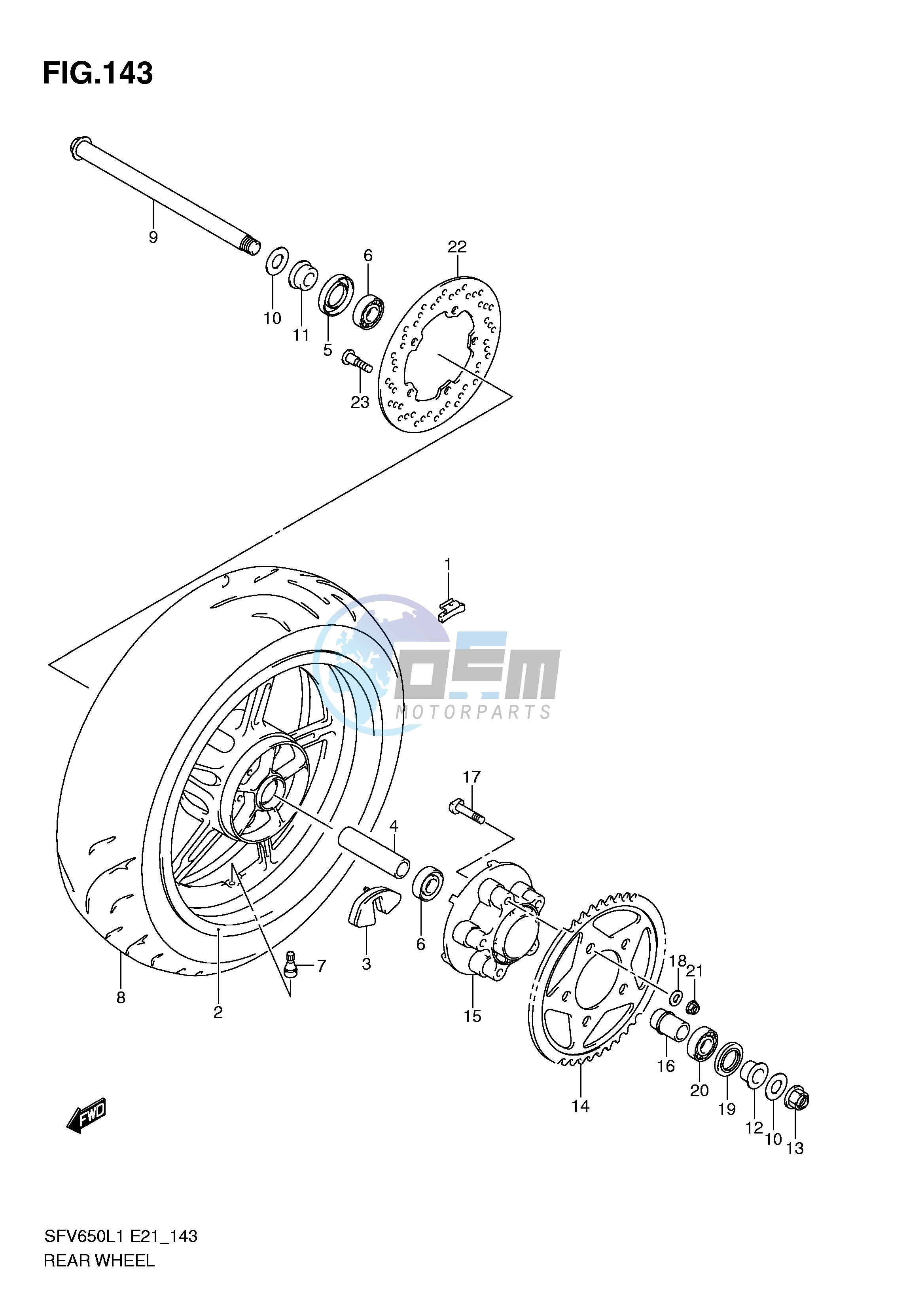 REAR WHEEL (SFV650UL1 E24)