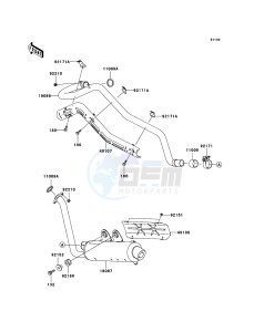 KFX700 KSV700B8F EU drawing Muffler(s)