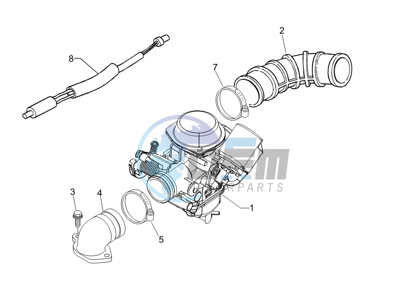 Carburettor assembly - Union pipe