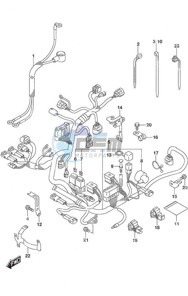 Harness Tiller Handle w/Power Tilt