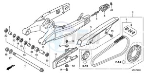 CB600FA3A France - (F / ABS CMF ST 25K) drawing SWINGARM