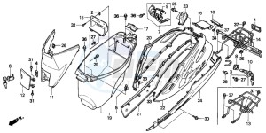 SK50M drawing BODY COVER/LUGGAGE BOX/ LUGGAGE CARRIER