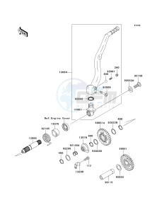 KX 250 N [KX250F](N2) N2 drawing KICKSTARTER MECHANISM