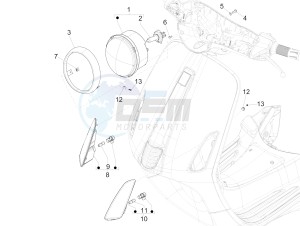 Primavera 150 4T 3V iGET (APAC) (AU, CN, EX, RI, TN) drawing Front headlamps - Turn signal lamps