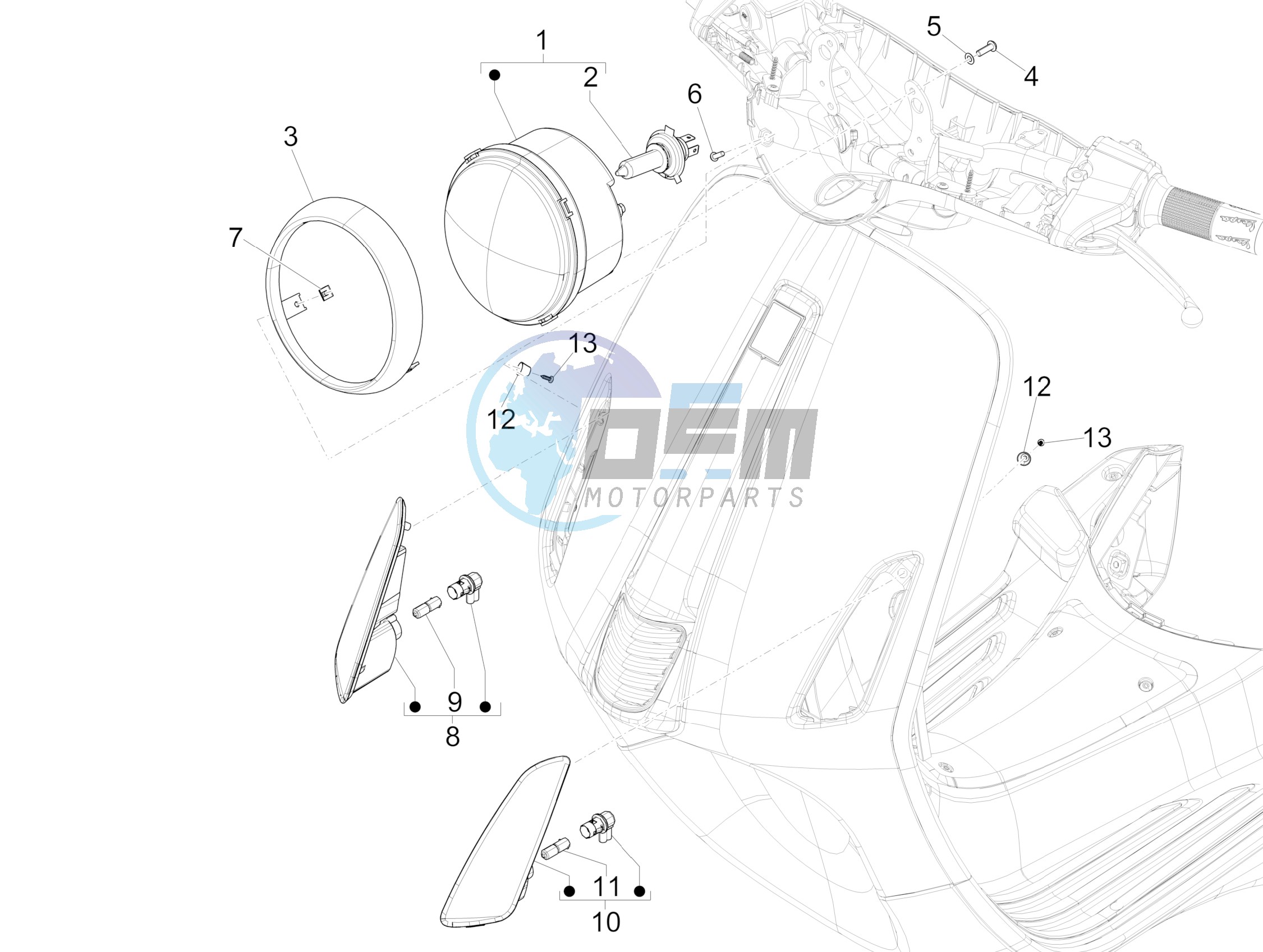 Front headlamps - Turn signal lamps