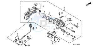 XL700V9 France - (F / CMF SPC) drawing REAR BRAKE CALIPER/ SPEED SENSOR