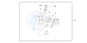 SH1259 ED / 2ED drawing HIGH WINDSCREEN (WITHOUT KNUCKLE VISORS)