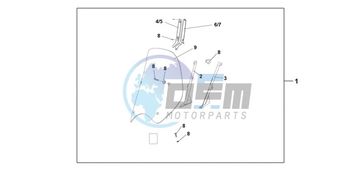 HIGH WINDSCREEN (WITHOUT KNUCKLE VISORS)