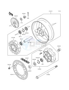 ZX 1100 F [GPZ 1100 ABS] (F1) [GPZ 1100 ABS] drawing REAR WHEEL_CHAIN