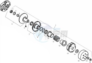 ATLANTIS CITY - 50 cc VTHAL1AE2 Euro 2 2T AC FRA drawing Secondary pulley (Positions)