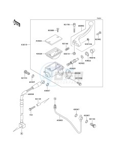 KLX300 A [KLX300R] (A10) A10 drawing FRONT MASTER CYLINDER