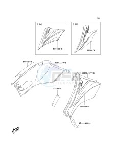 KSF 400 A [KFX400) (A1-A3) [KFX400) drawing SIDE COVERS