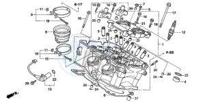 VFR800 drawing CYLINDER HEAD (REAR)