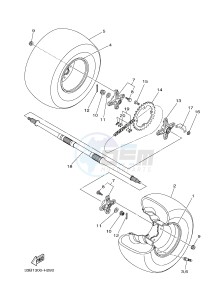 YFM250R RAPTOR 250 (33B7) drawing REAR WHEEL