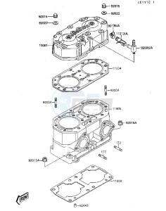 JB 650 A [JET MATE] (A3-A4) [JET MATE] drawing CYLINDER HEAD_CYLINDER