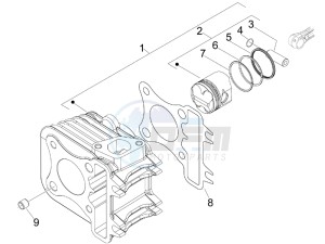 Primavera 50 4T-2V 25 kmh (EMEA) drawing Cylinder-piston-wrist pin unit