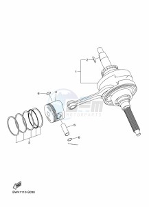 YFZ50 (BW4A) drawing CRANKSHAFT & PISTON