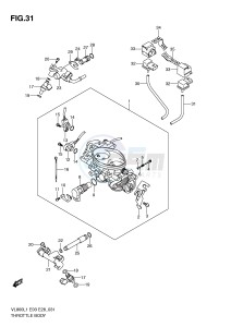 VL800 (E3-E28) VOLUSIA drawing THROTTLE BODY (VL800CL1 E28)