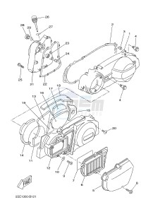 YP125RA (ABS) X-MAX 250 X-MAX 250 (1YS6 1YS6 1YS6) drawing CRANKCASE COVER 1