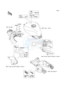 ZX 1000 D [NINJA ZX-10R] (D6F-D7FA) D6F drawing LABELS