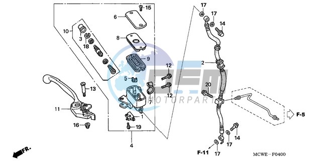 FR. BRAKE MASTER CYLINDER (VFR800)