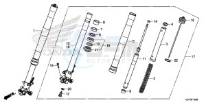 CRF1000AG CRF1000 - Africa Twin - ABS Europe Direct - (ED) drawing FRONT FORK