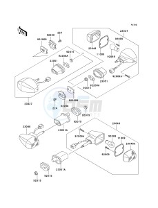 ZX 600 J [ZZR600] (J6F-J8F) J7F drawing TURN SIGNALS