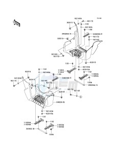 KVF 650 F [BRUTE FORCE 650 4X4I] (F6F-F9F ) F6F drawing FOOTRESTS