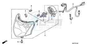 CBF125MA UK - (E) drawing HEADLIGHT