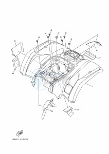 YFM450FWBD KODIAK 450 EPS (BEY3) drawing REAR FENDER