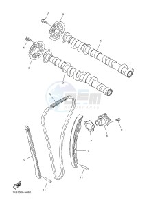 YZF-R1D 1000 (1KBV) drawing CAMSHAFT & CHAIN