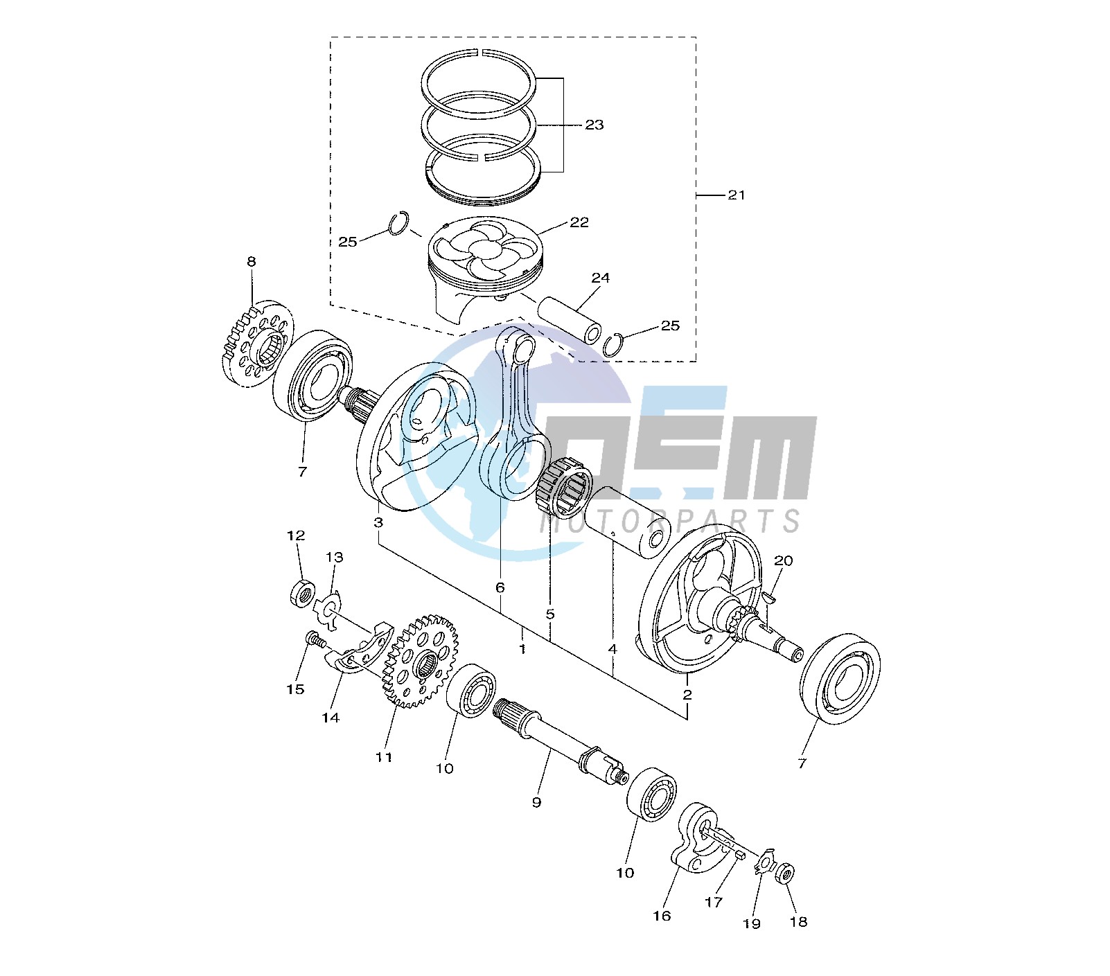 CRANKSHAFT AND PISTON