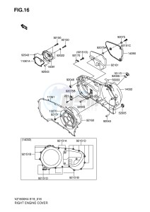 VZ1600 (E19) drawing RIGHT ENGINE COVER