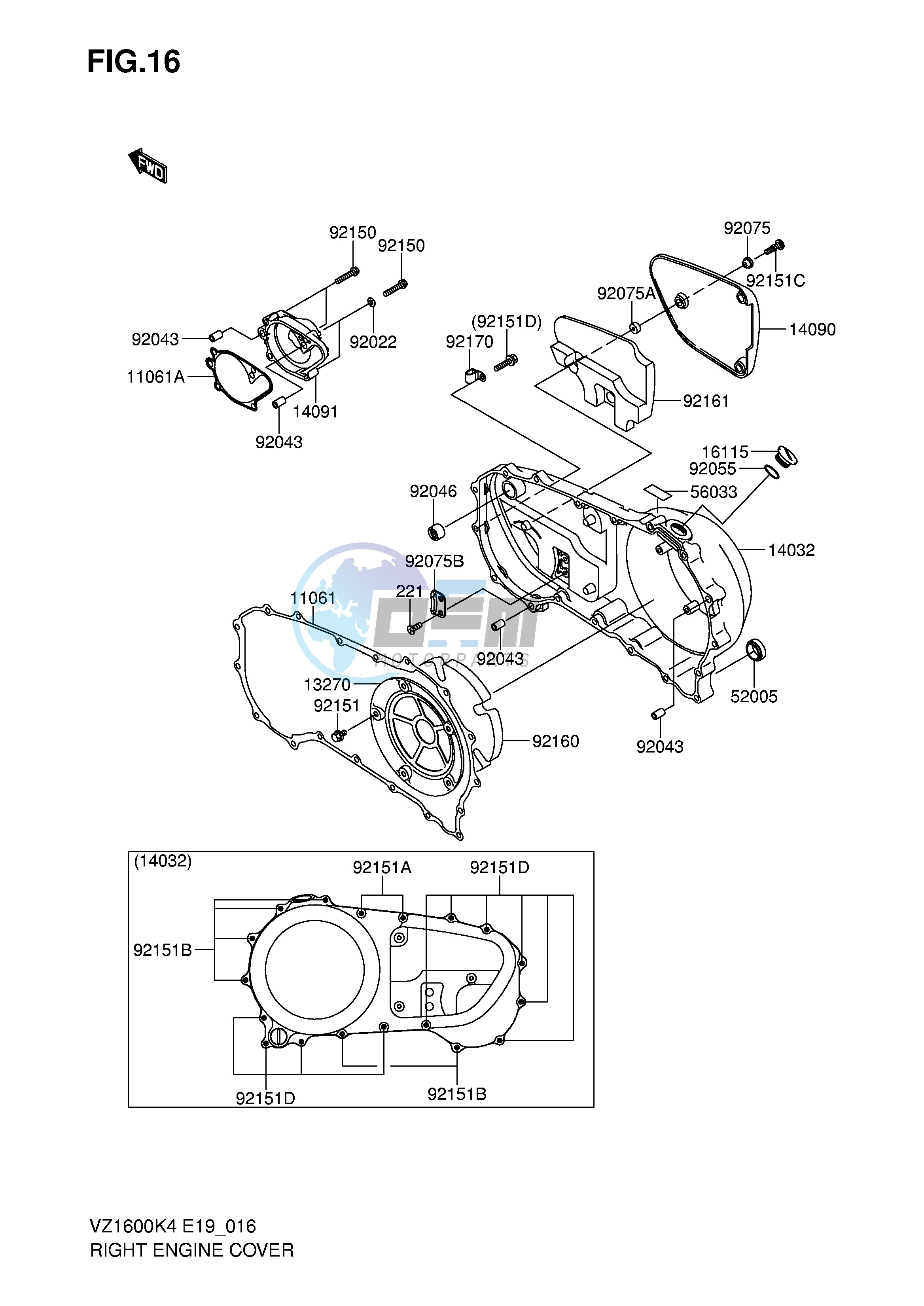 RIGHT ENGINE COVER