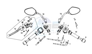 WOLF 250EFI drawing BRAKE LEVER / MIRRORS / CABLES