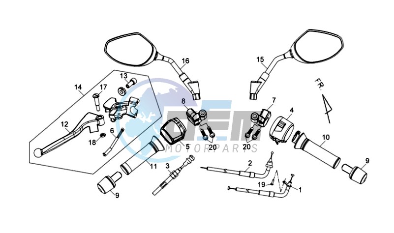 BRAKE LEVER / MIRRORS / CABLES