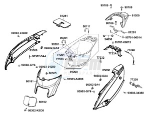 VITALITY 50 drawing Body Cover - Luggage  Box