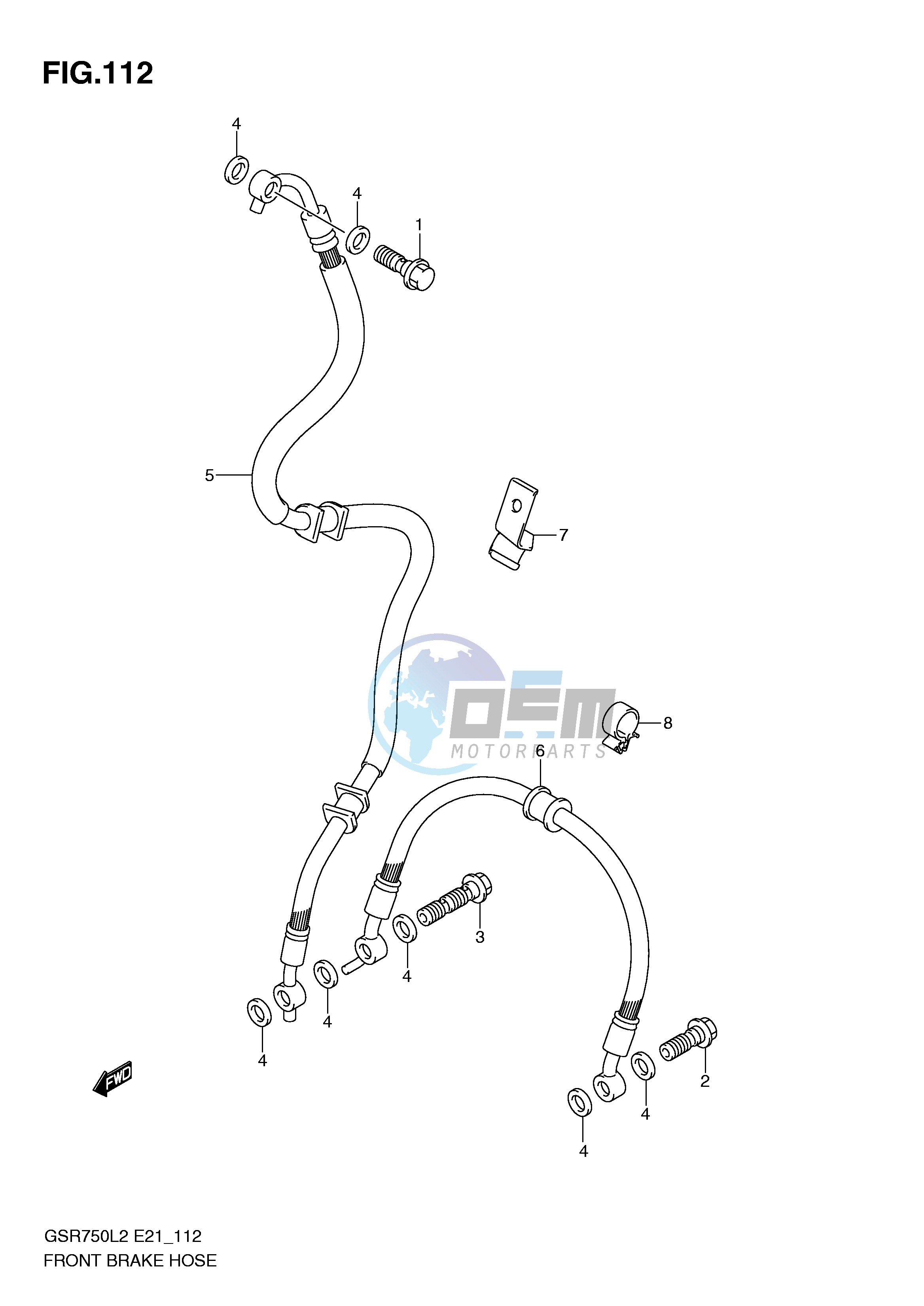 FRONT BRAKE HOSE (GSR750L2 E21)