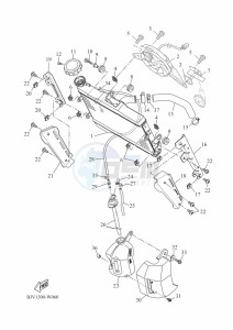 XSR700 MTM690 (BJV1) drawing RADIATOR & HOSE